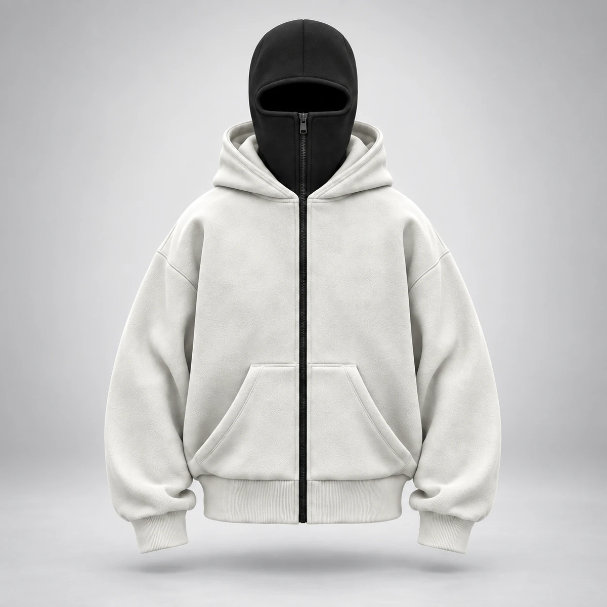 Hoodie Cagoule blanc avec cagoule noire
