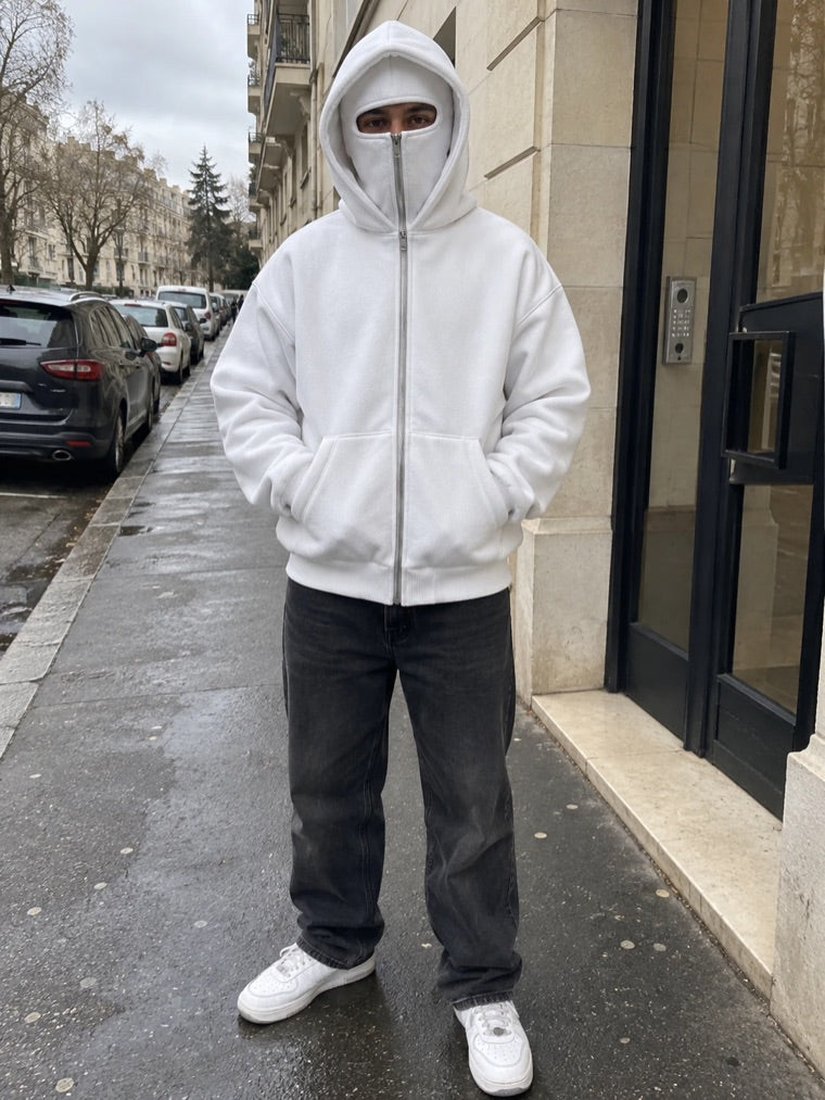 Ghowsted Hoodie in Light Gray worn by Hugo D.
